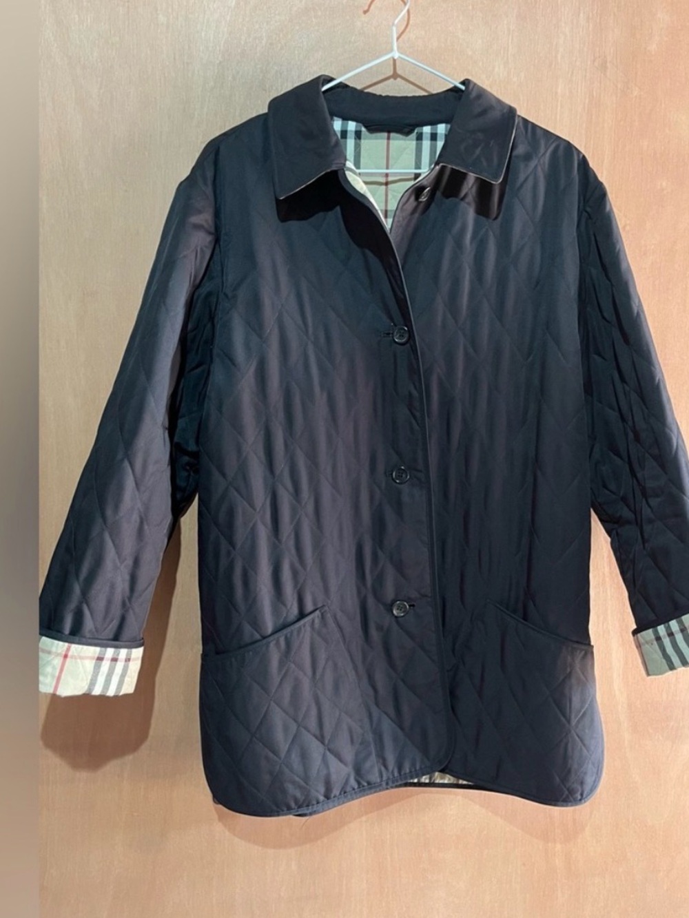 Burberry Black Quilted Women's Jacket with Signature Check Lining